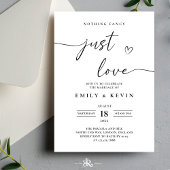 Black And White Minimalist Wedding  Kaart