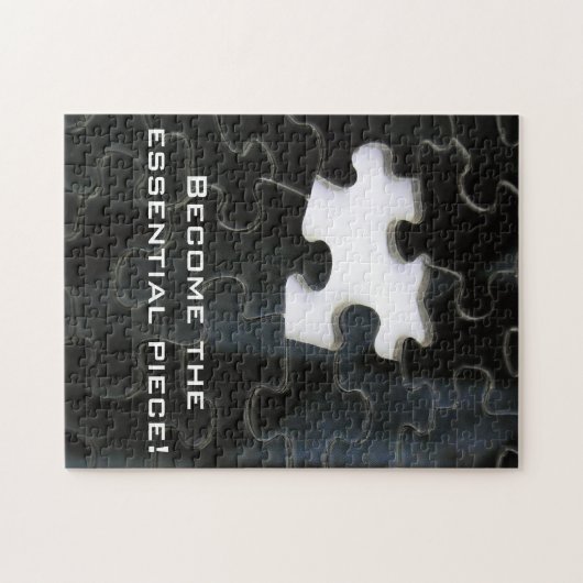 Black and White Missing Puzzle Piece Puzzle Legpuzzel (Horizontaal)