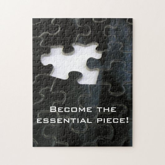 Black and White Missing Puzzle Piece Puzzle Legpuzzel (Verticaal)