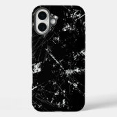 Black and White Modern Abstract Scratch Texture Case-Mate iPhone Case (Achterkant)