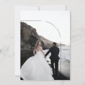 Black and White Modern Arch Photo Wedding Kaart (Achterkant)