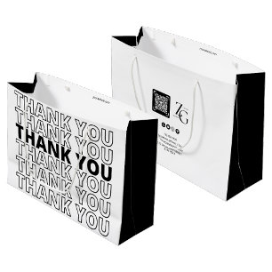 Black and White Modern Bedankt voor je bedrijf Groot Cadeauzakje