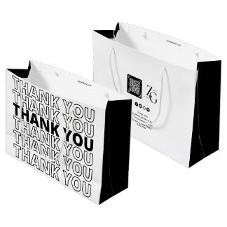 Black and White Modern Bedankt voor je bedrijf Groot Cadeauzakje