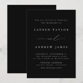 Black and White Modern Classic 1 Wedding Kaart (Voorkant / Achterkant)