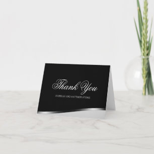 Black and White Modern Couple's Thank You Notes Bedankkaart