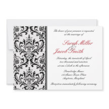 Black and White Modern Damask Wedding