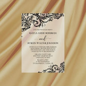 Black and White Modern Damask Wedding Vellum Uitnodigingen