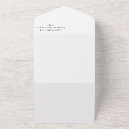 Black and White Modern Elegance Wedding RED All In One Uitnodiging (Buitenkant)