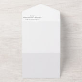 Black and White Modern Elegance Wedding RED All In One Uitnodiging (Buitenkant)