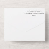 Black and White Modern Elegance Wedding RED All In One Uitnodiging (Achterkant)