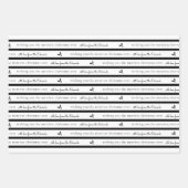 Black and White Modern Holly Sprig Inpakpapier Vel (Voorkant 2)