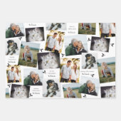 Black and White Modern Holly Sprig Inpakpapier Vel (Voorkant)