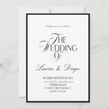 Black and White Modern Luxury Wedding Invitation