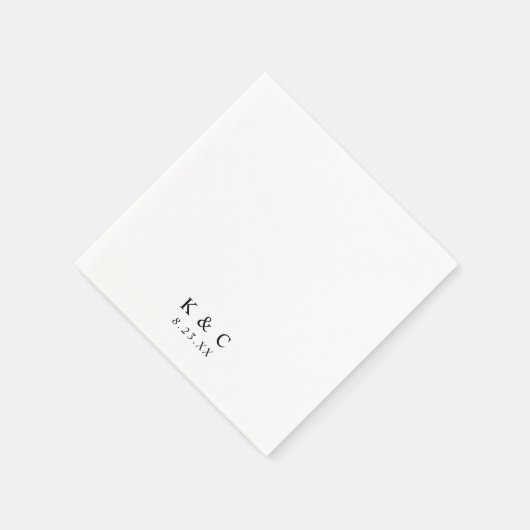 Black and White Modern Minimalist Simple Wedding Servet (Hoek)
