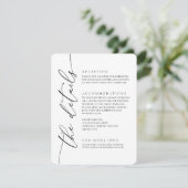 Black and White Modern minimalist Wedding 2 Informatiekaartje (Staand voorkant)