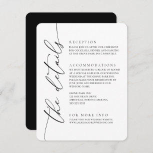 Black and White Modern minimalist Wedding 2 Informatiekaartje