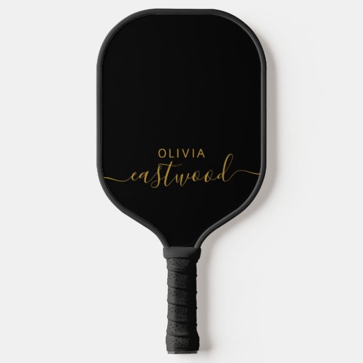 Black And White Modern Monogram Pickleball Paddle (Voorkant)