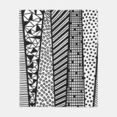 Black and white - modern pattern fleece deken (Voorkant)