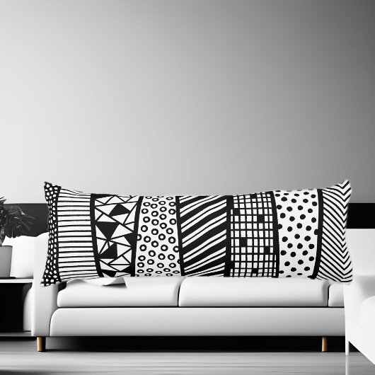 Black and white - modern pattern lichaamskussen