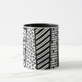 Black and white - modern pattern mok (Midden)