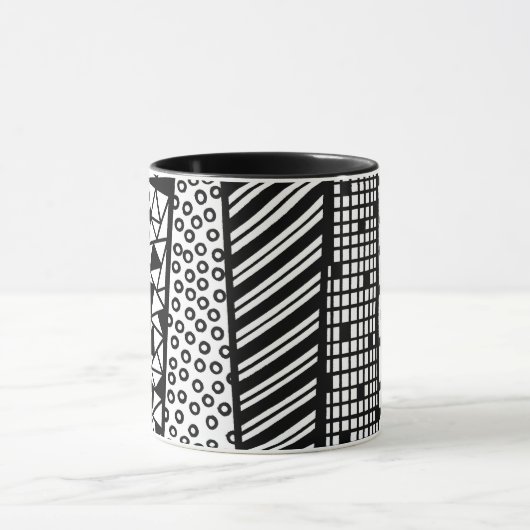 Black and white - modern pattern mok (Midden)