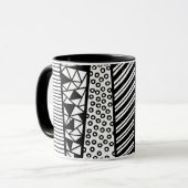 Black and white - modern pattern mok (Voorkant links)