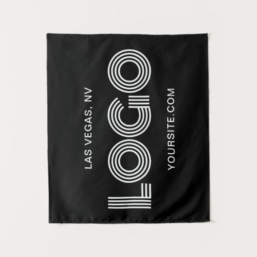 Black and White Modern Rectangular Logo Wandkleed (Voorkant)