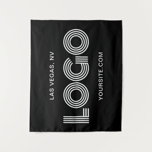 Black and White Modern Rectangular Logo Wandkleed (Voorkant)