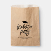 Black and White Modern Script Graduation Party Bedankzakje (Voorkant)