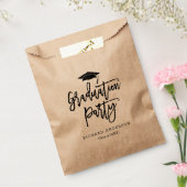 Black and White Modern Script Graduation Party Bedankzakje (Gezegeld)