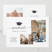 Black and White Modern Script Photo | 2 sided Kaart (Voorkant / Achterkant)