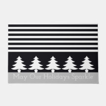 Black and White Modern Stripe Festive