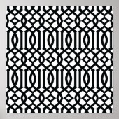Black and White Modern Trellis Pattern Poster (Voorkant)
