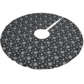 Black And White Modern Winter Snowflakes Pattern Kerstboom Rok (Gekanteld)