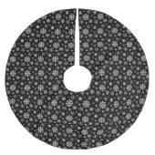 Black And White Modern Winter Snowflakes Pattern Kerstboom Rok (Voorkant)