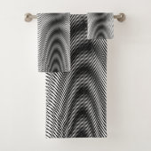 Black and White Moiré Stripes - Trippy Abstract Bad Handdoek (Insitu)