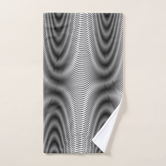 Black and White Moiré Stripes - Trippy Abstract Bad Handdoek (Handdoek)