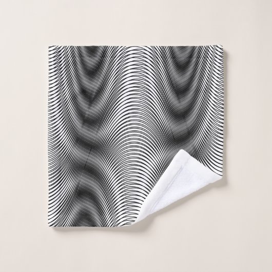 Black and White Moiré Stripes - Trippy Abstract Bad Handdoek (Wasdoekje)