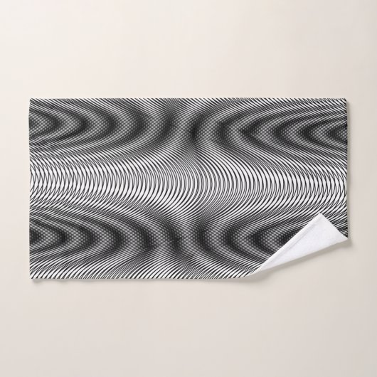 Black and White Moiré Stripes - Trippy Abstract Bad Handdoek (Handdoek)