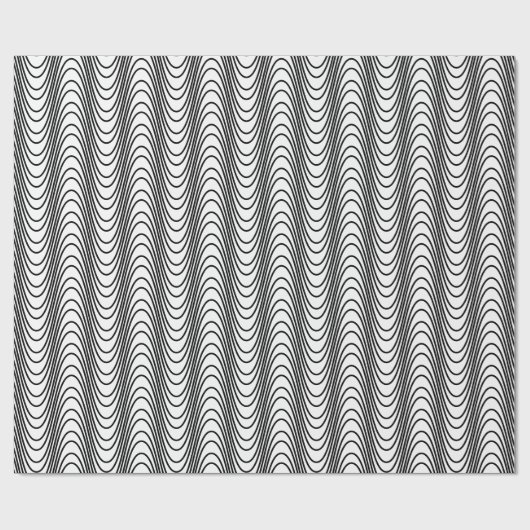 Black and White Moiré Stripes - Trippy Abstract Cadeaupapier (Vlak)