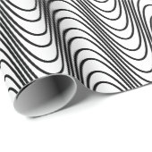 Black and White Moiré Stripes - Trippy Abstract Cadeaupapier (Rol Hoek)