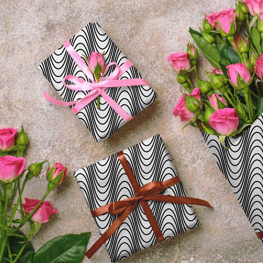 Black and White Moiré Stripes - Trippy Abstract Cadeaupapier