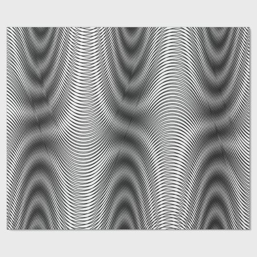 Black and White Moiré Stripes - Trippy Abstract Cadeaupapier (Vlak)