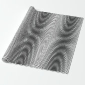 Black and White Moiré Stripes - Trippy Abstract Cadeaupapier (Uitgerold)