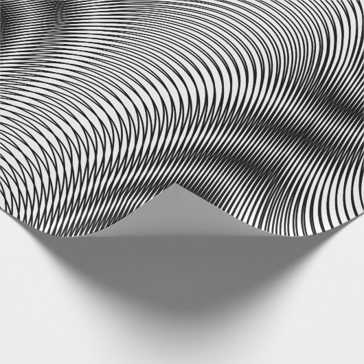 Black and White Moiré Stripes - Trippy Abstract Cadeaupapier (Hoek)