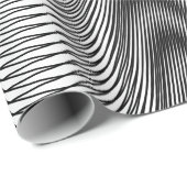 Black and White Moiré Stripes - Trippy Abstract Cadeaupapier (Rol Hoek)