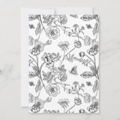 Black and White Monogram Crest Wedding Kaart (Achterkant)