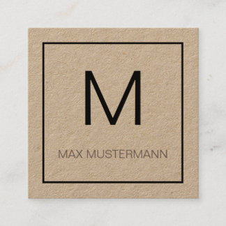 Black and White Monogramm Vierkante Visitekaartje