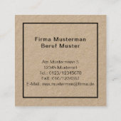 Black and White Monogramm Vierkante Visitekaartje (Achterkant)