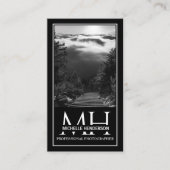 Black and White Monogrammed Logo 1 Photo Qr Code B Visitekaartje (Voorkant)